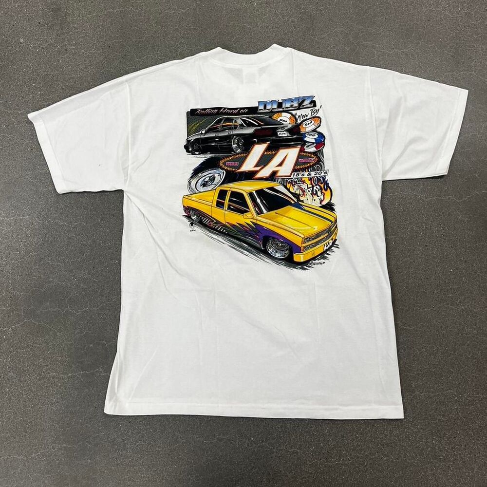 Vintage 90s LA Wire Wheels Dubz White Henley T-shirt